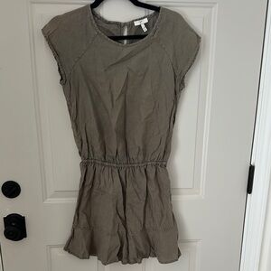 Joie Cotton Olive Green Casual Dress